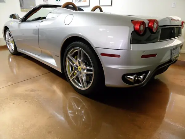 copper metallic epoxy floor ferrari