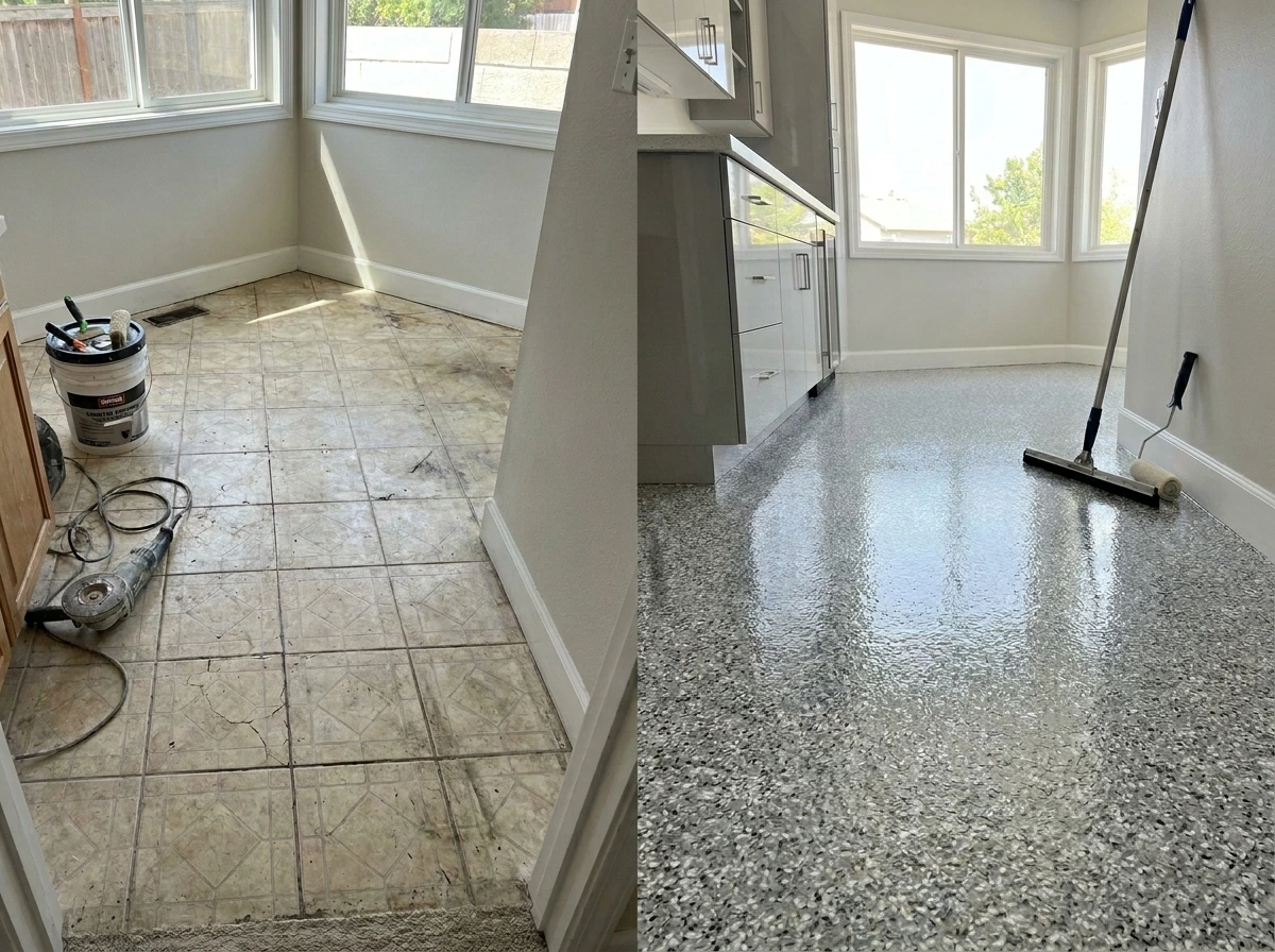 You are currently viewing Epoxy Floor Coating Over Tile: Can You Really Do It Without Removing Tile?