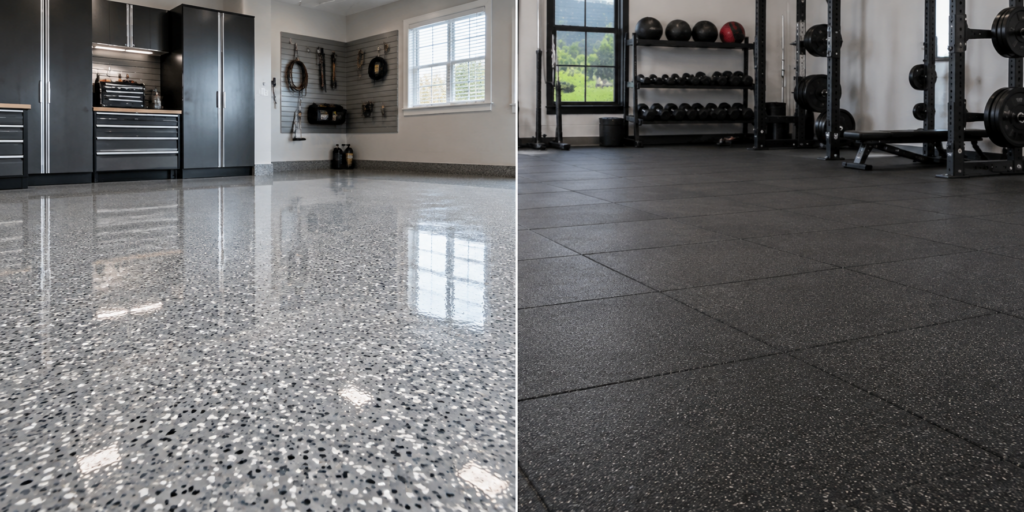 Epoxy vs Rubber Flooring